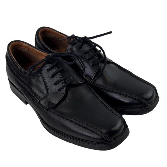 Sergio Classic Line Boys  Black Leather Dress Shoes - Picture 1 of 14